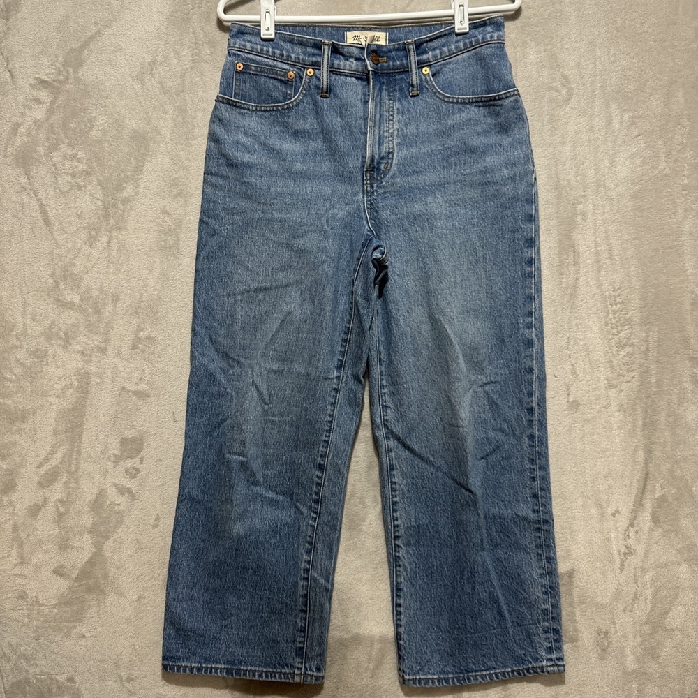 Madewell Perfect Vintage Wide Leg Crop Med Wash Jeans Size 27P Mid Rise